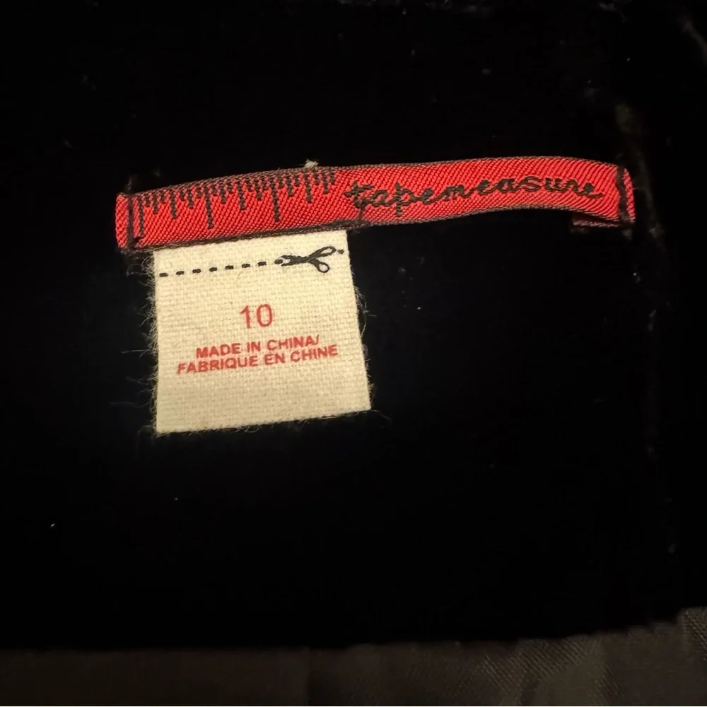 Tape‎ Measure Black Velvet Blazer Jacket Womens Size 10 3 Button Tailored
